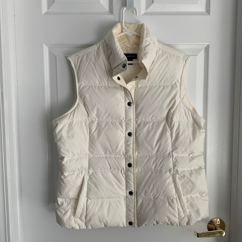 Cream puffer vest